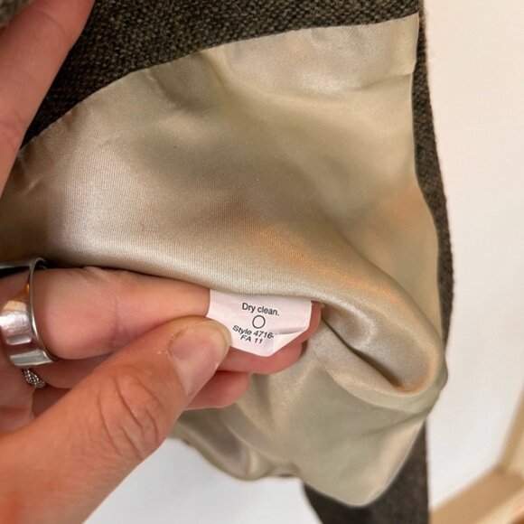 J. Crew Dark Gray Green Schoolboy Blazer Sleeves Lining Size S/M Donegal Tweed - Picture 8 of 9